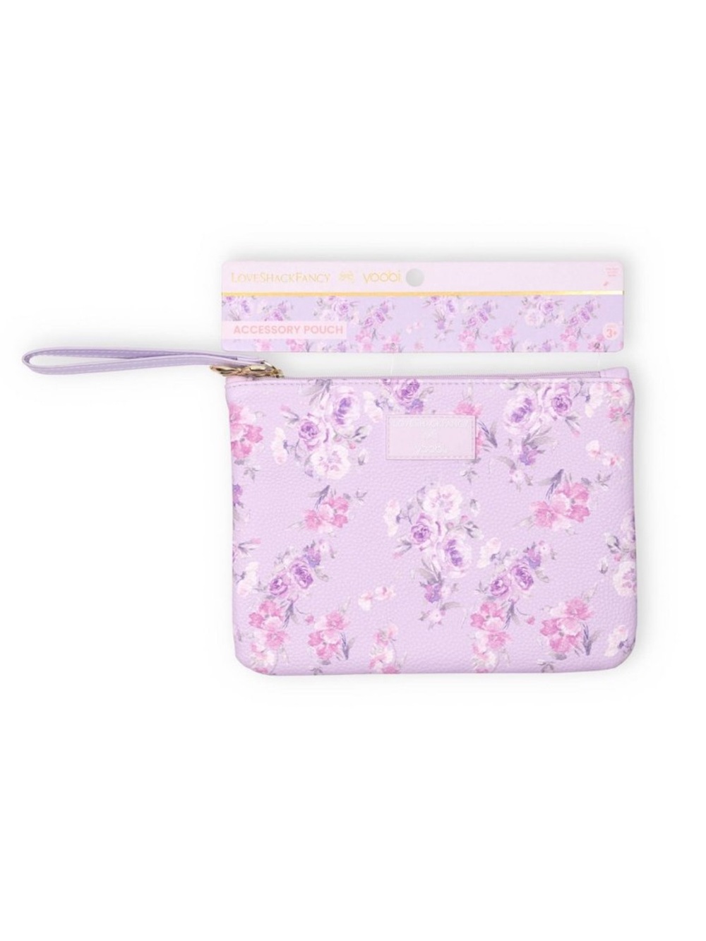 LOVESHACKFANCY x Target Yoobi Happy Thoughts Flat Zip Pencil Case Strap Hibiscus